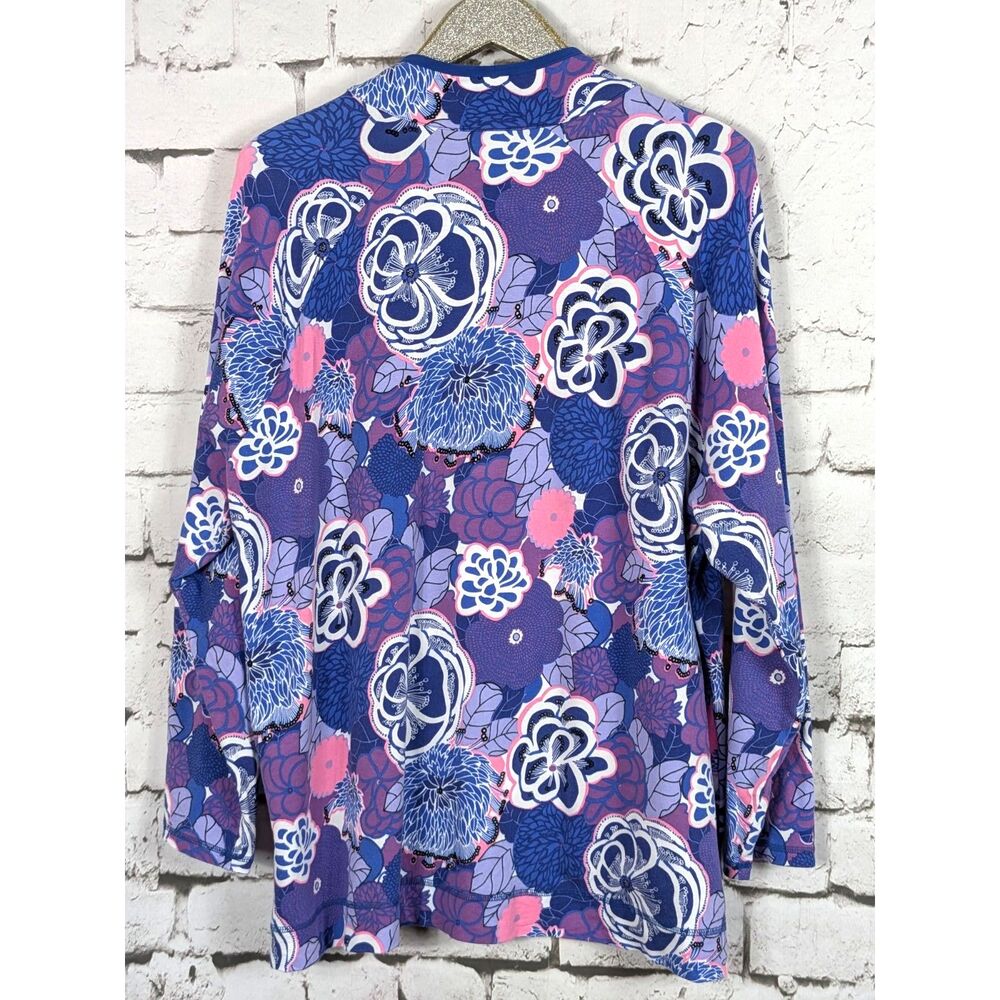 T by TALBOTS 1/4 Zip French Terry Knit Sporty Top Colorful Soft Athleisure 3X - Picture 4 of 7